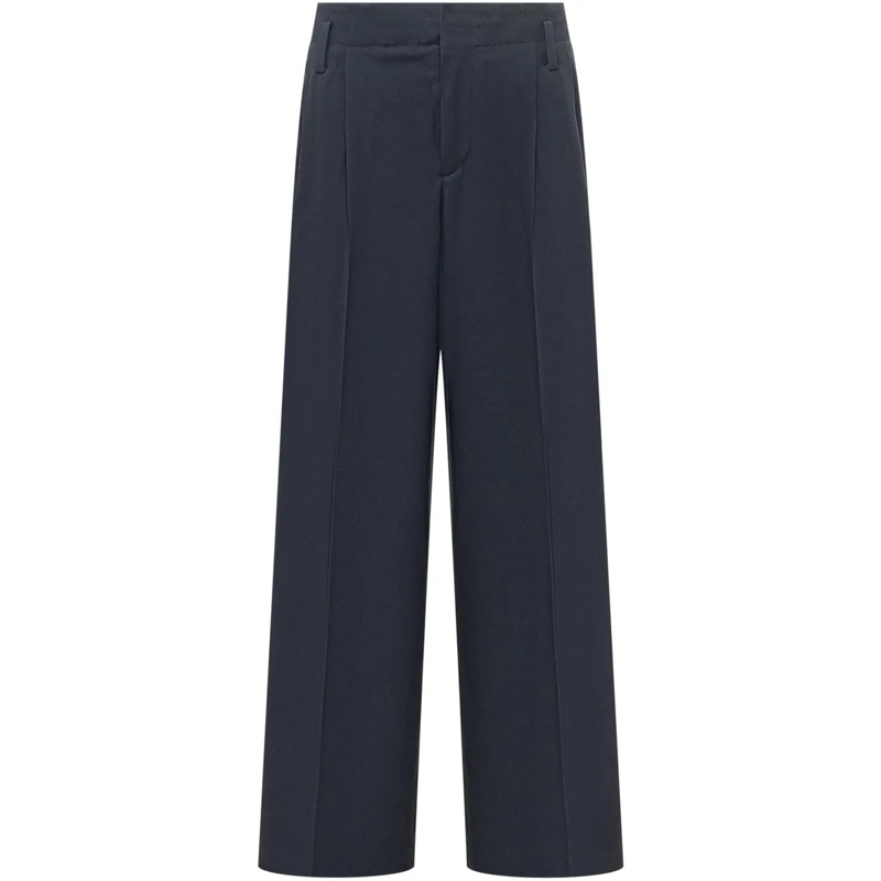 Kenzo Hose Pantaloni a Gamba Ampia con Piega Frontale dunkelgrau