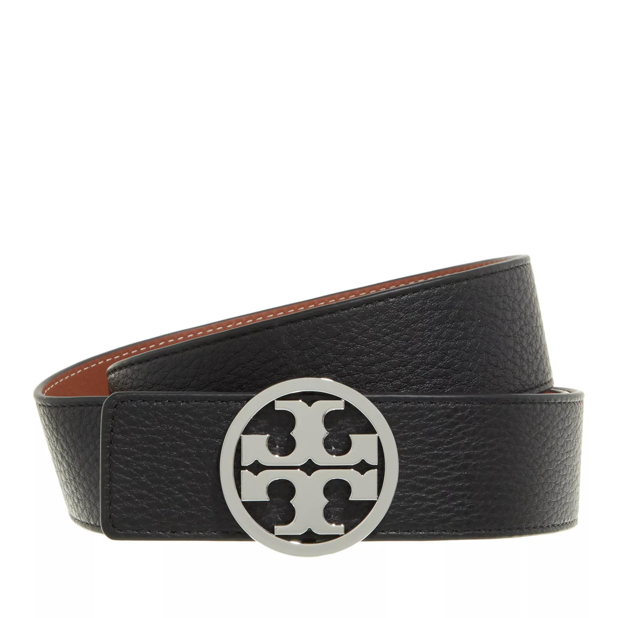 Tory Burch 1.5 Miller Reversible Belt Black Classic Cuoio Silver Wendegurtel