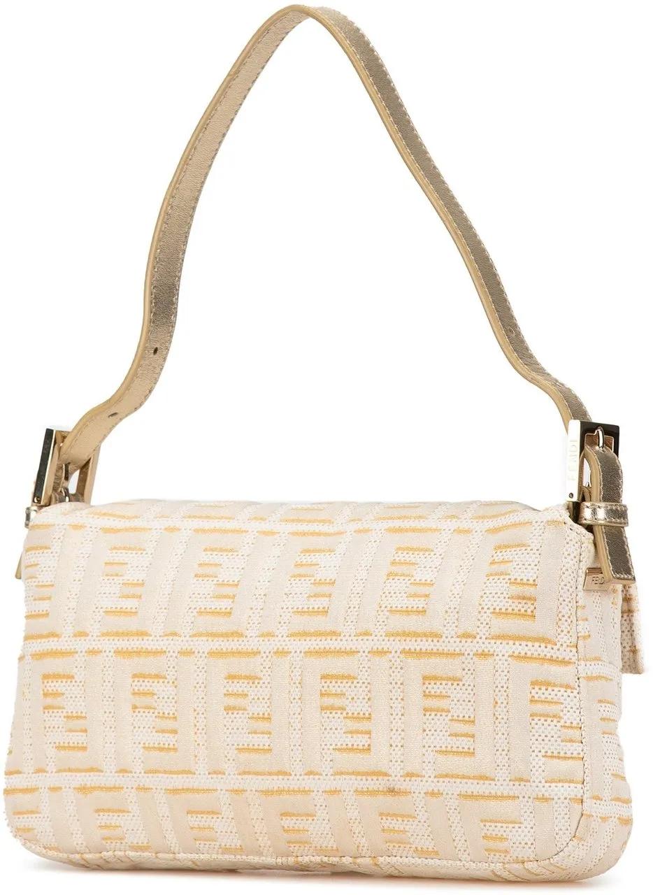 Fendi Shoppers Zucca Metallic Lurex Baguette in goud