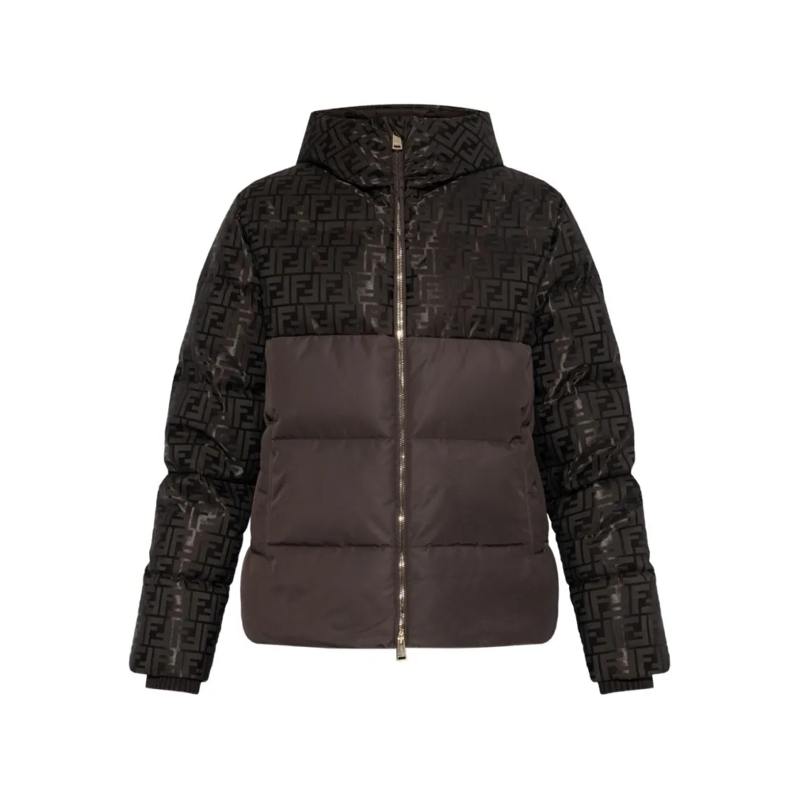 Fendi  Two-Tone Quilted Jacket With Glossy Upper Black