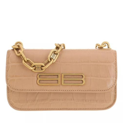 Balenciaga Gossip XS Chain Strap Shoulder Bag Leather Nude Mini Bag