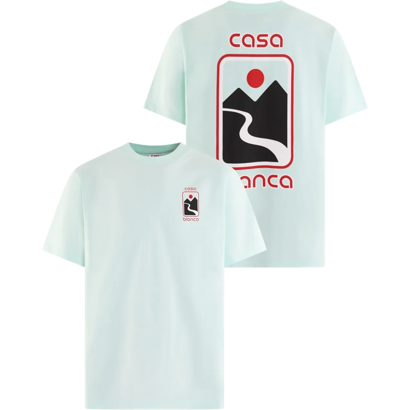 Casablanca T-Shirt Heren Sunset Valley T-Shirt Groen grün