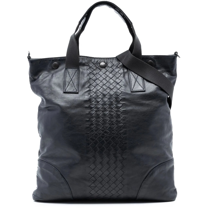 Bottega Veneta Schultertasche Intrecciato Trimmed Nappa Convertible Tote schwarz