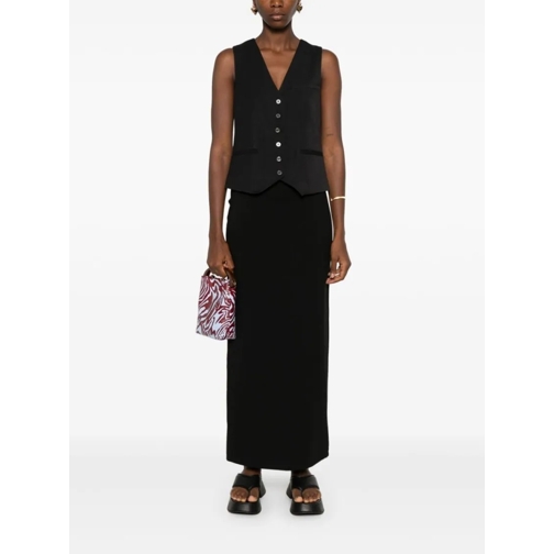 Staud Mini jupes Black Stretch-Design Jersey Logo Skirt Black (Image 5)
