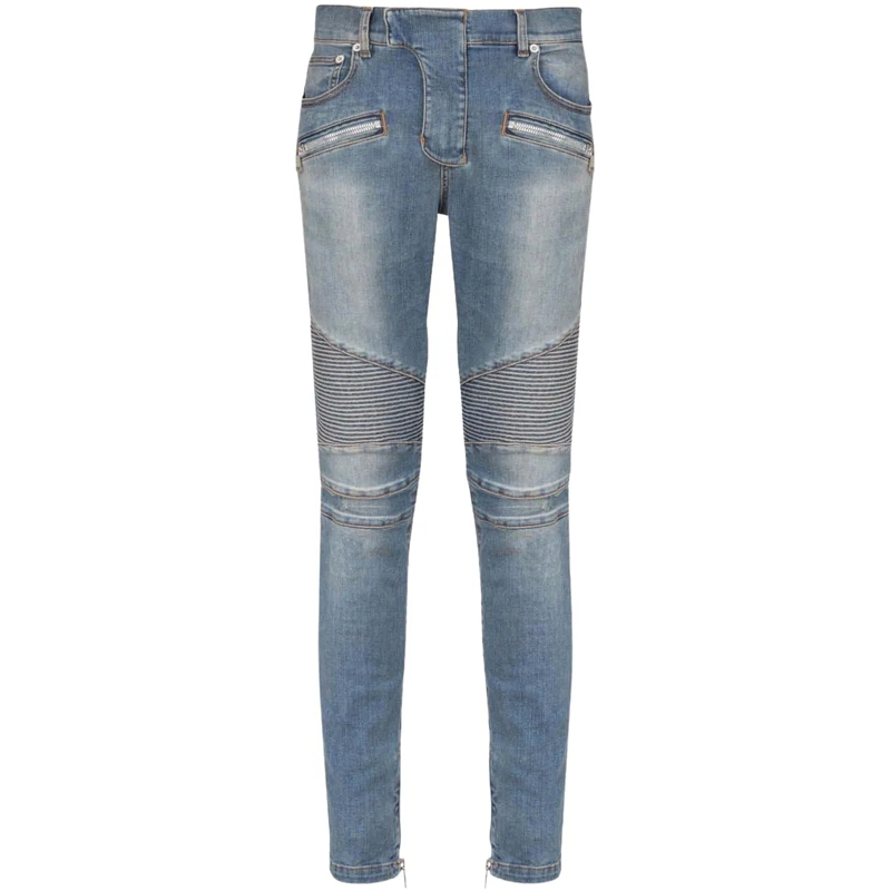 Balmain Jeans à jambe droite Trousers Blue Denim blau