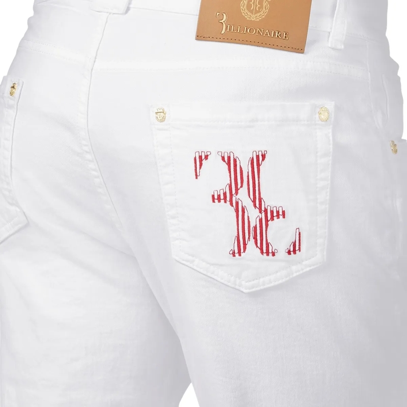 BILLIONAIRE Jeans mit geradem Bein Jeans Regular Fit Double B weiss(Image 4)