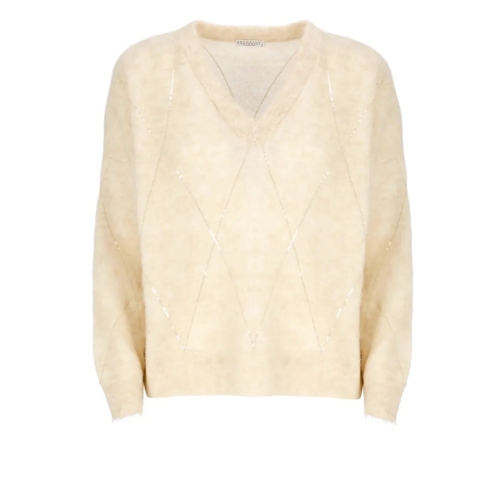 Brunello Cucinelli Pullover Ivory Sweater With Paillettes Neutrals