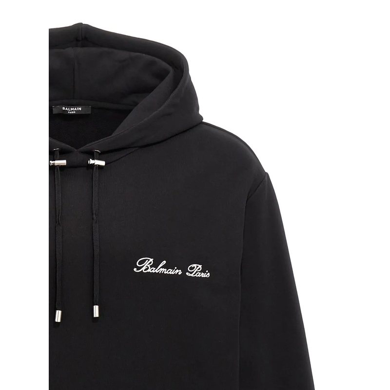 Balmain Hoodie Balmain Cotton Logo Sweatshirt schwarz(Image 6)