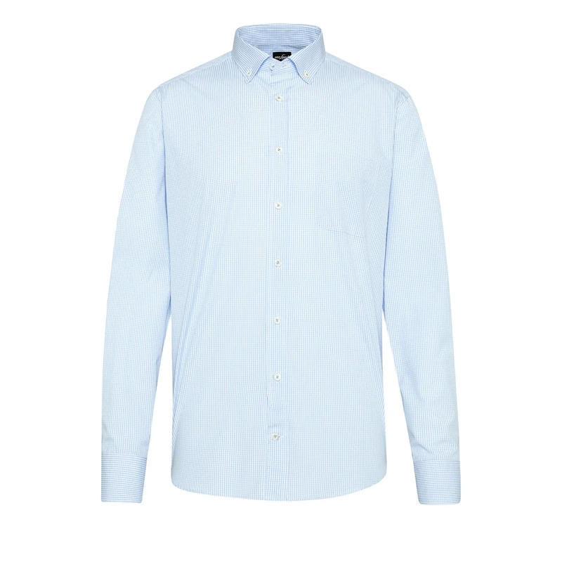 VAN LAACK Hemd Hemd Tailor Fit Karo blau