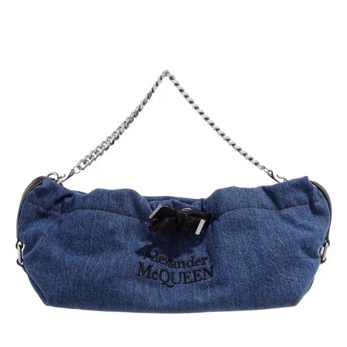 Alexander McQueen The Mini Bundle Clutch Bag Denim Dark Blue/Black Liten väska