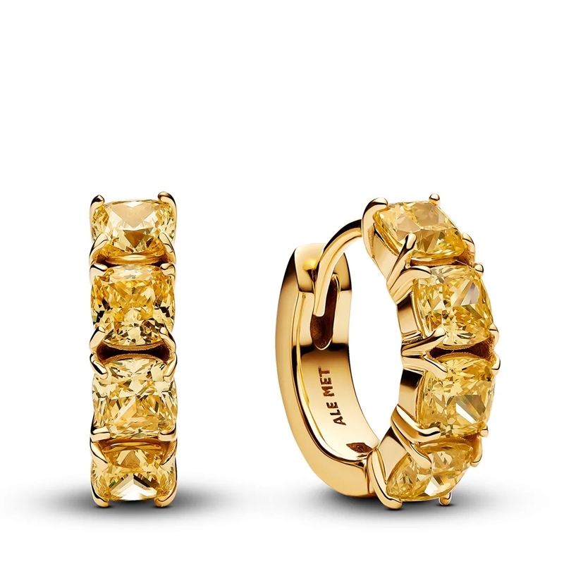 Pandora Créoles Yellow Hoop Earrings 14k vergoldet