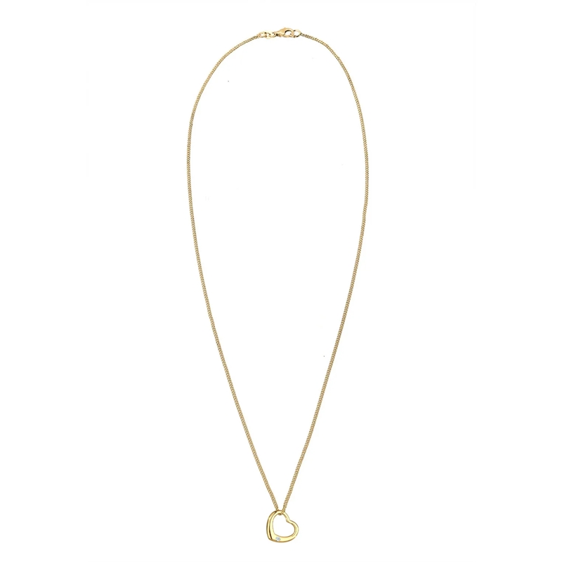 Elli Mittellange Halskette Halskette Herz Liebe Diamant (0.03 ct.) 925 Silber gold(Image 9)
