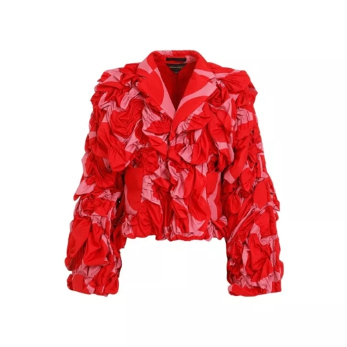 Comme des Garcons Floral-Appliqué Jacket Red 