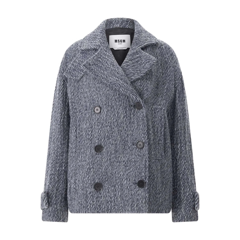 MSGM Übergangsjacke Jacke aus Alpakawolle blau