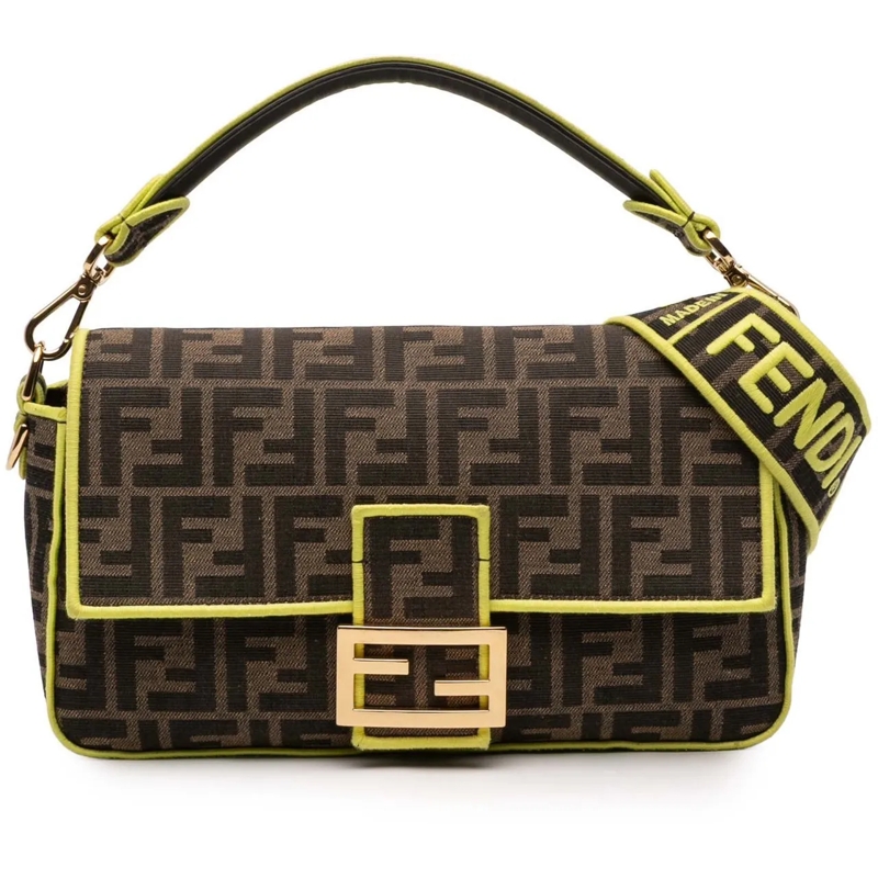 Fendi Sac à bandoulière Zucca Embroidered Canvas Baguette Satchel braun