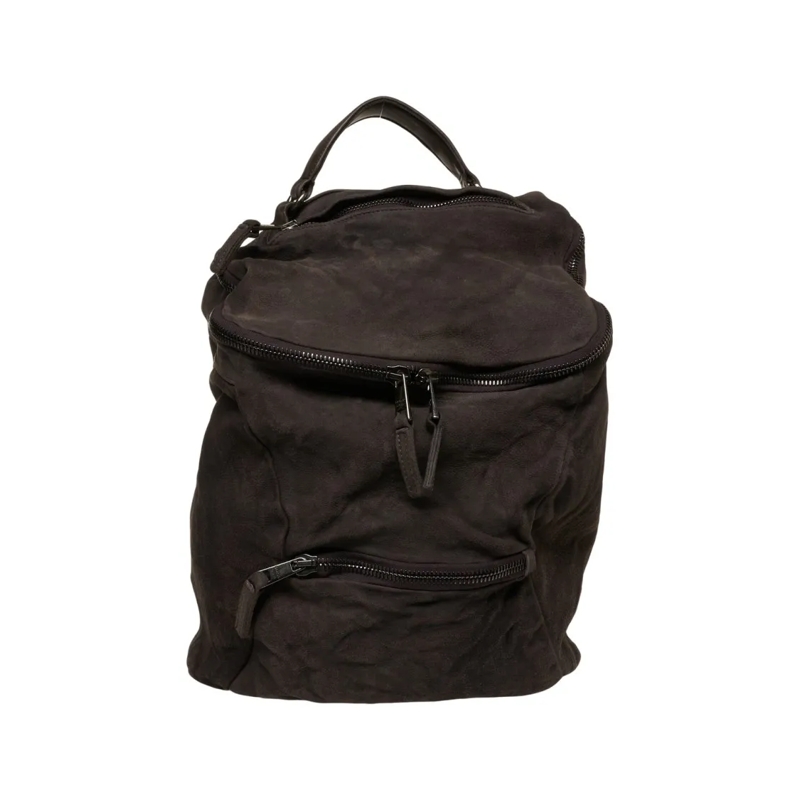 Giorgio Brato Sac à dos Suede Backpack With Textured Finish And Refined Cr Black