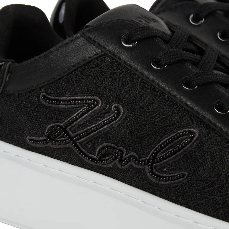 Karl Lagerfeld Low-Top-Sneaker Maxi Kup Autograph Lace Lo  Black Lthr & Textile(Image 5)
