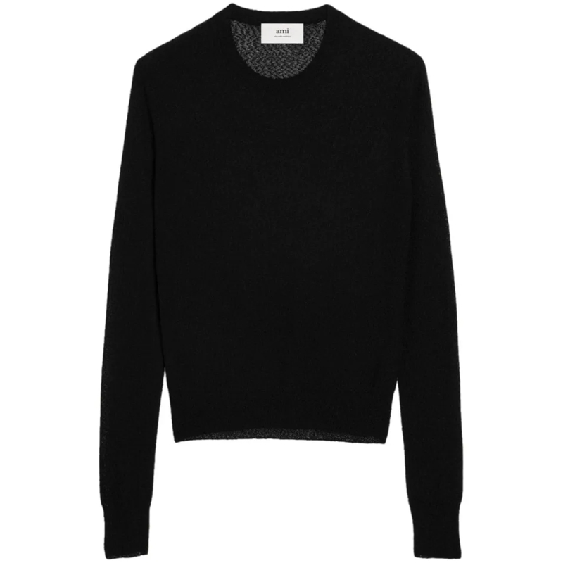 AMI Paris Trui Knitted Bouclé Sweater Black