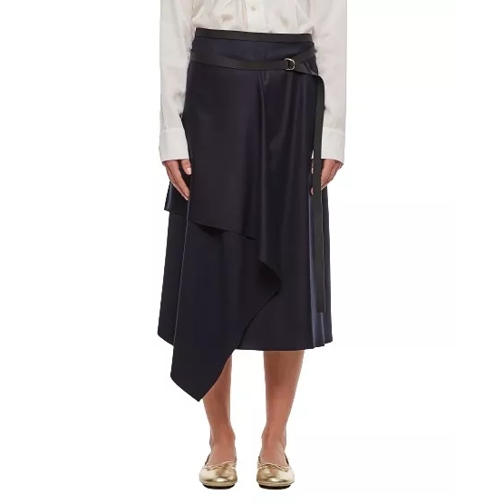 Fendi Flattened Wool Skirt Blue 