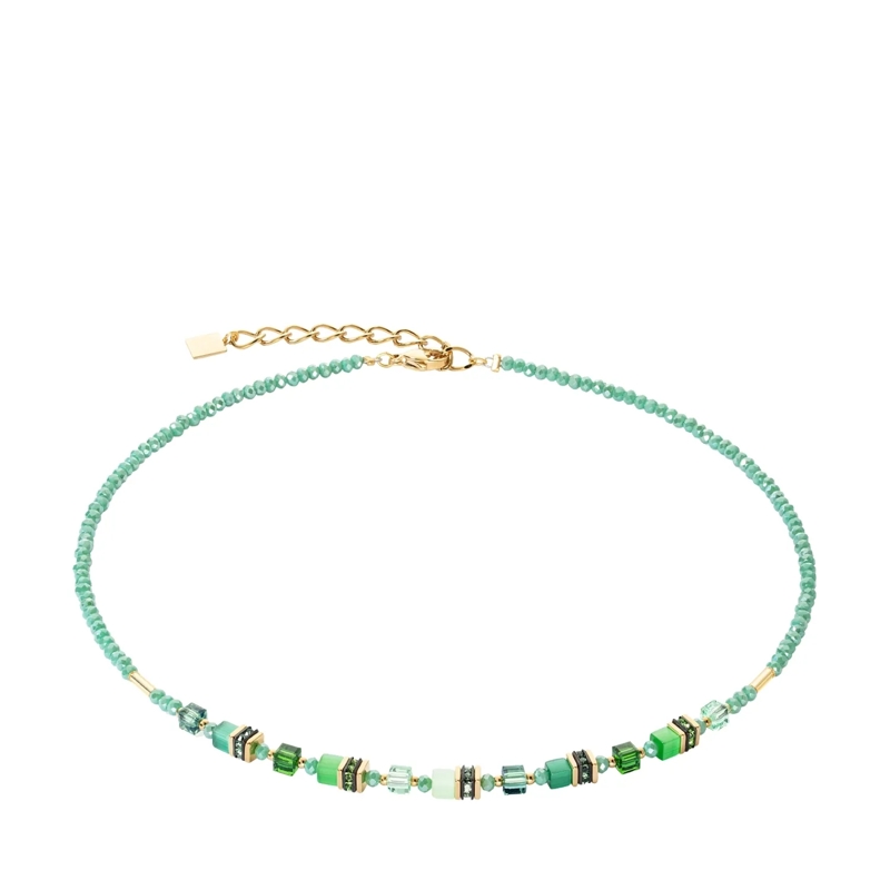 COEUR DE LION Mittellange Halskette Halskette Mini Cubes grün