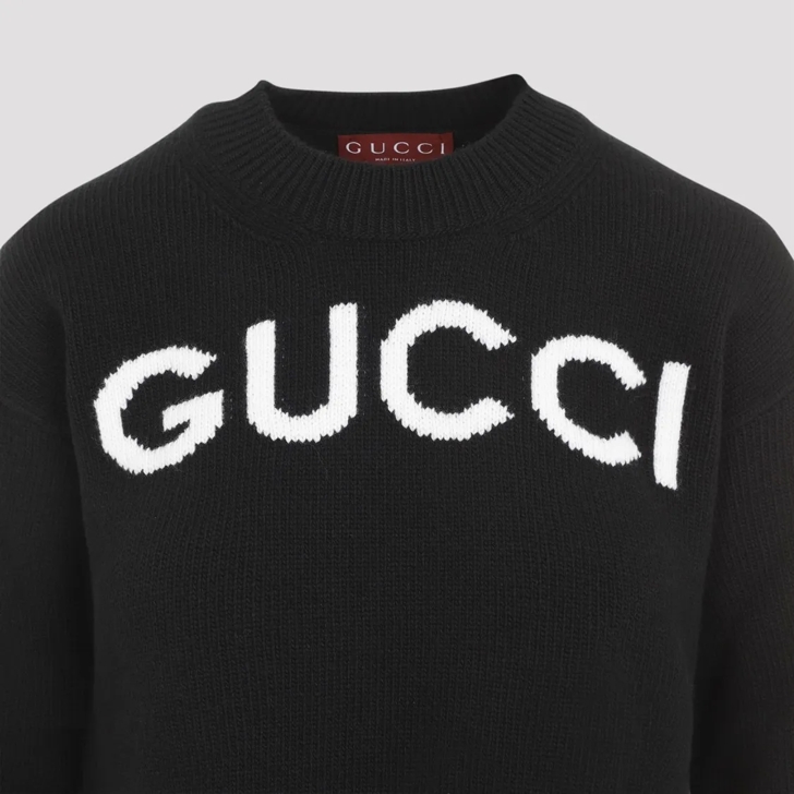 Gucci Black Wool Sweater Black Trui