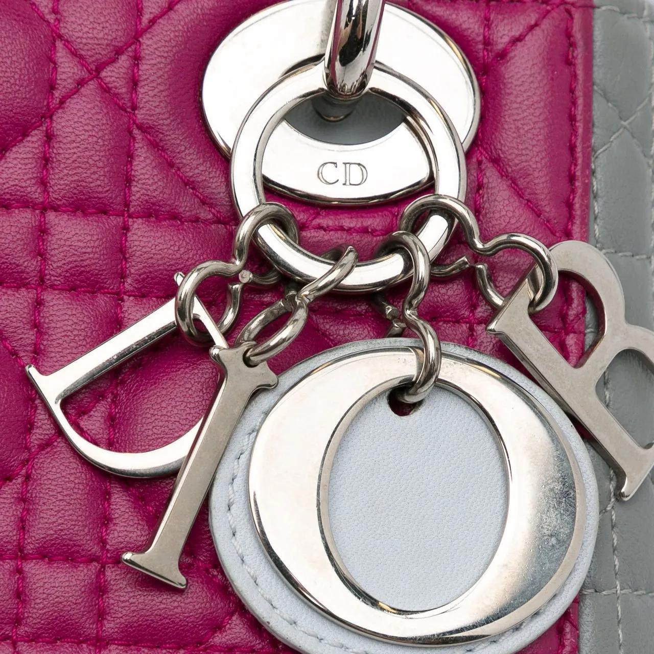 Thumbnail - Christian Dior Hobo Bags - Mini Tricolor Lambskin Cannage Lady Dior - Gr. unisize - in Gold - für Damen