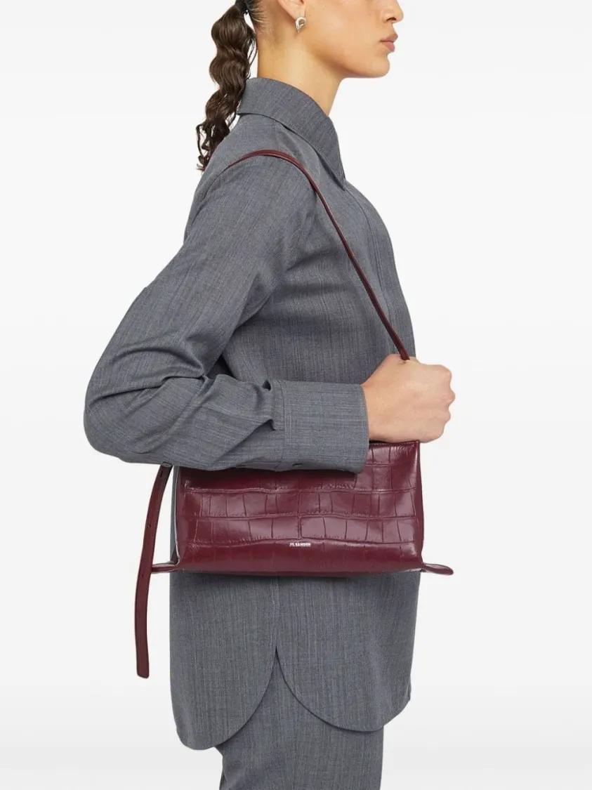 Jil Sander Shoppers Empire Bag in rood