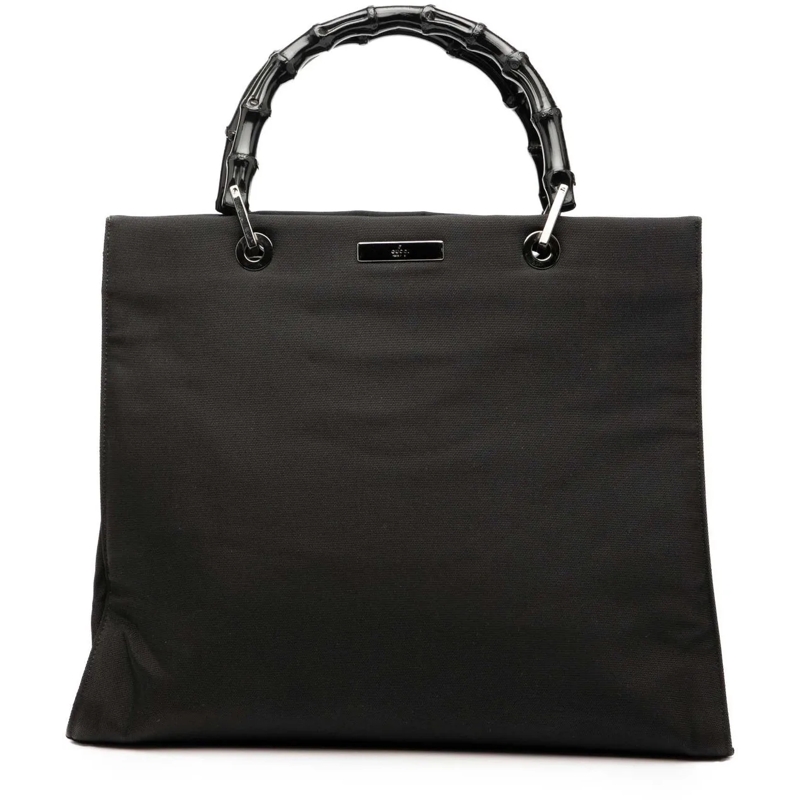 Gucci Tote GG Canvas Bamboo Handbag schwarz