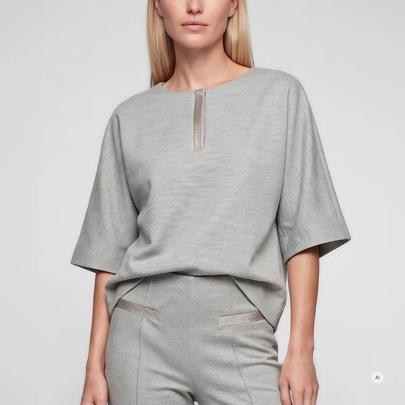 Marc Aurel Bluse Bluse mit kurzem Arm grau(Image 3)