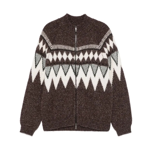 Peserico Vest Patterned-Jacquard Cardigan Brown