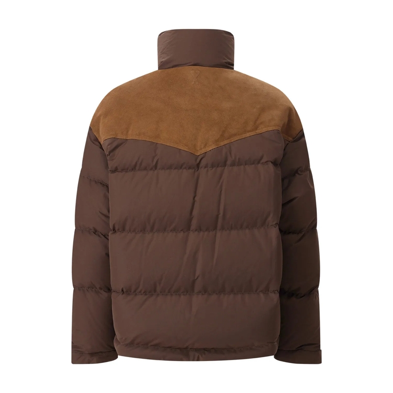AMI Paris Jacke Steppjacke mit Daunen & Leder braun(Image 2)