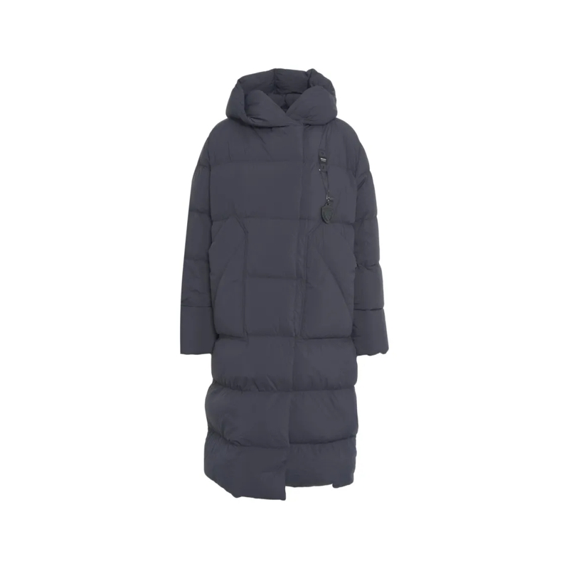 Blauer  Maxi-Length Padded Coat With Voluminous Silhouette Grey