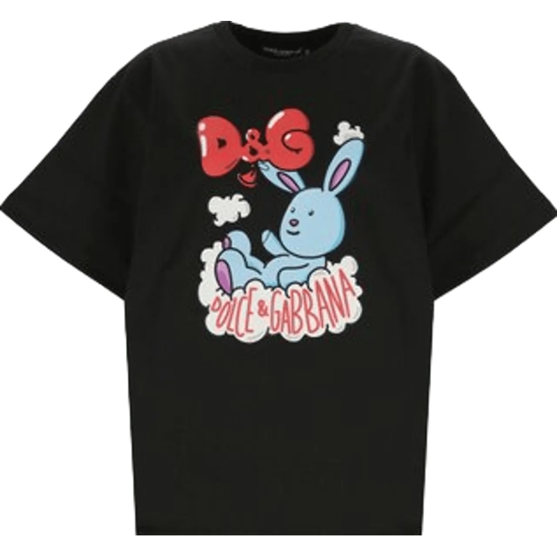 Dolce&Gabbana T-shirt T-shirt nera con stampa schwarz