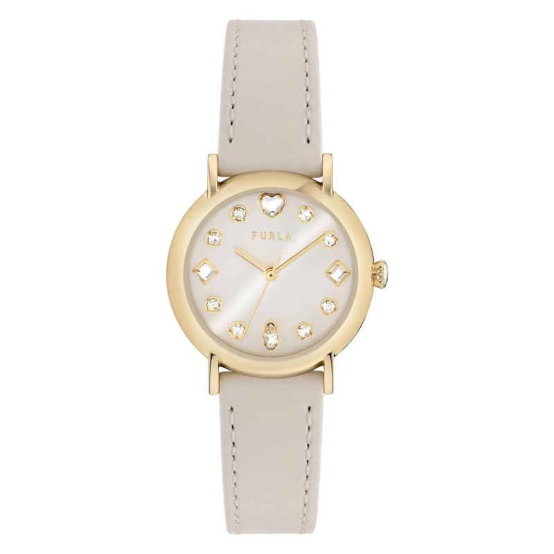 Furla Quarzuhr Quarz-Analoguhr Furla Easy Shape grau