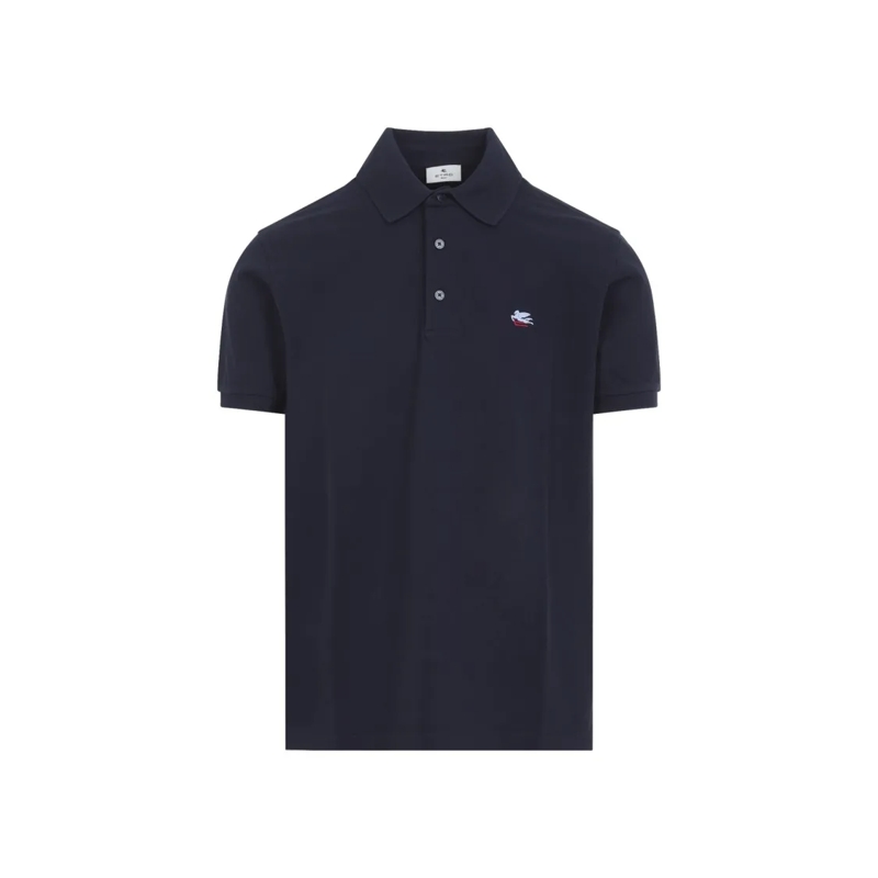 Etro Polo shirt Classic Polo Shirt With Structured Collar Blue