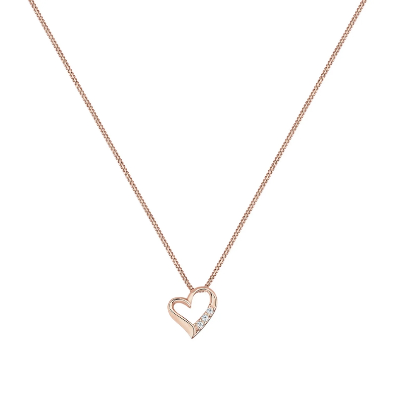 Elli Mittellange Halskette Halskette Herz Ewigkeit Diamant (0.045 ct.) 925 Si gold(Image 8)