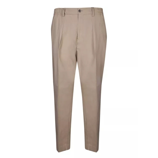 Dell'oglio Cotton Fabric Trousers Brown 