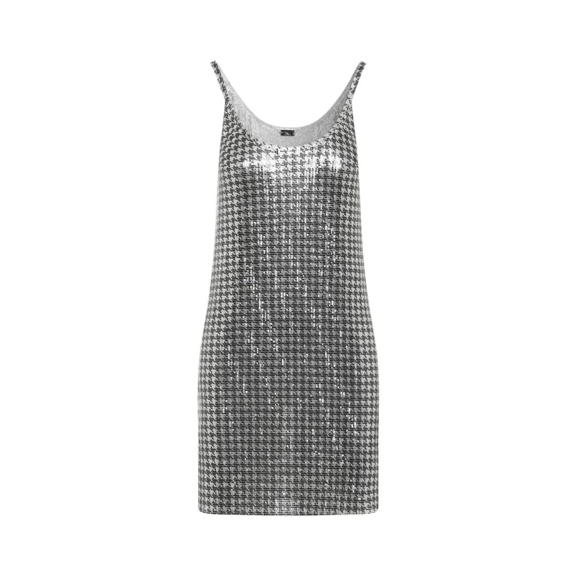 Paco Rabanne - Pied De Poule Silver Grey Aluminum Mini Dress - Größe 36 - silberfarben