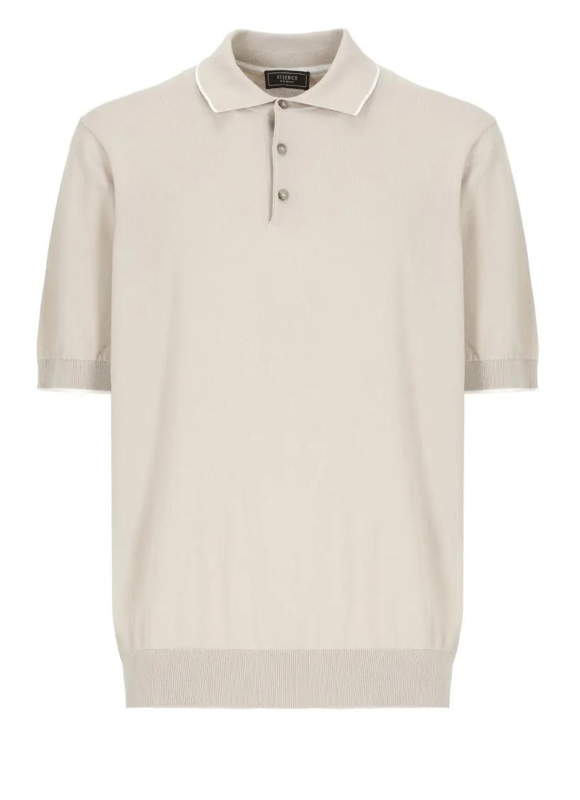 Thumbnail - Peserico - Beige Cotton Polo Shirt - Größe 50 - beige