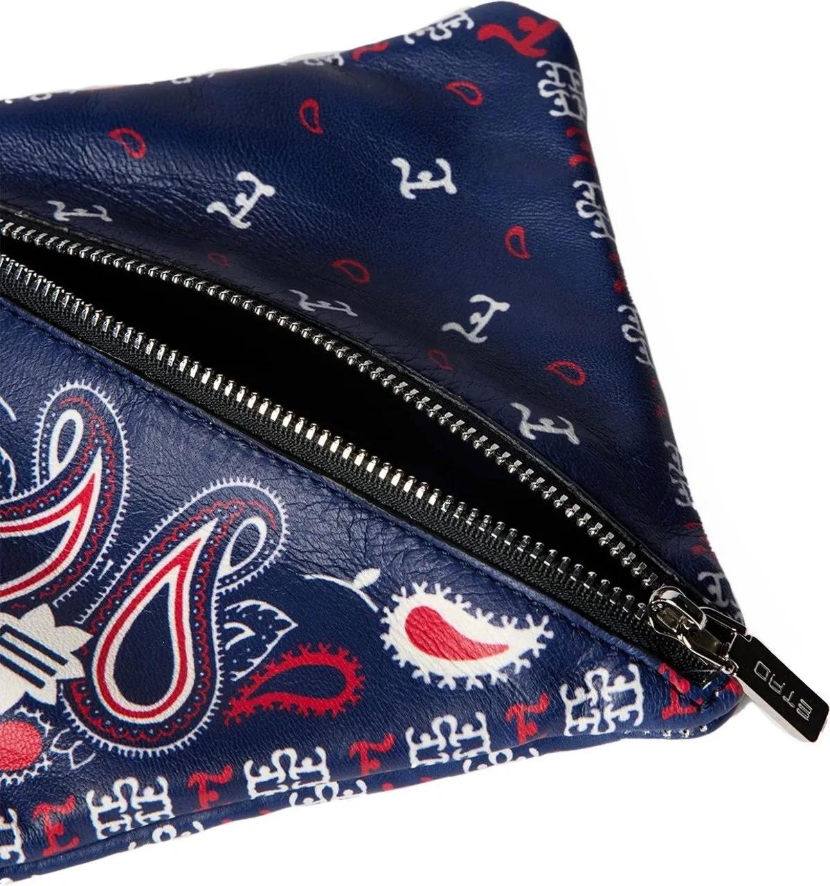 ETRO Heuptassen Paisley Print Logo Pouch Bag in blauw