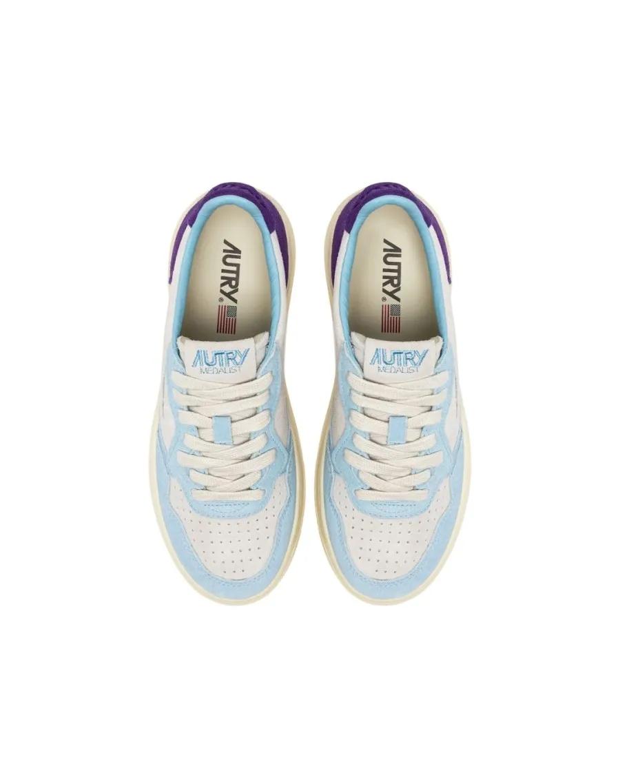 Thumbnail - Autry Low-Top Sneaker - Tri-Color Suede Medalist Low Sneakers With Padded - Gr. 39 (EU) - in Beige - für Damen