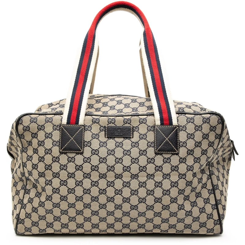 Gucci Weekender GG Canvas Web Travel Bag braun