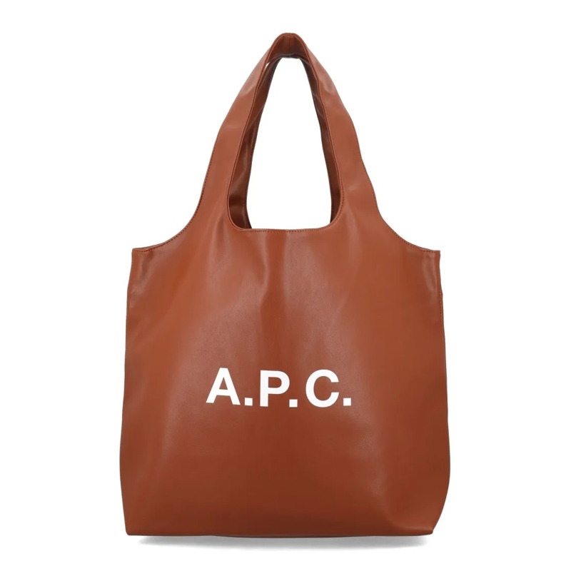 A.P.C. Fourre-tout Ninon Tote Bag With Logo Brown