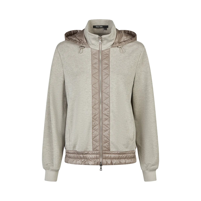 Marc Aurel Jacke Jacke- abnehmbare Kapuze mit Kordeln- mit Stric beige