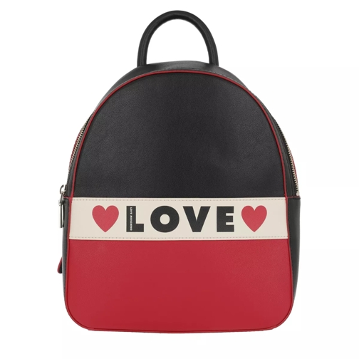 Love Moschino Backpack Nero/Bianco/Rosso Sac à dos
