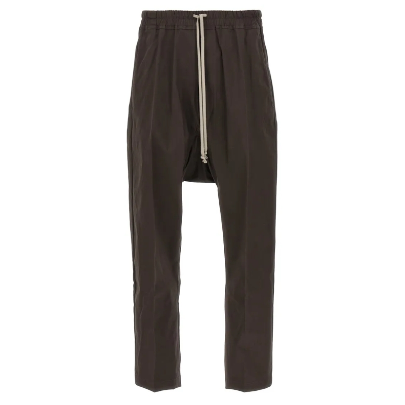 Rick Owens Pantalon de costume 'Drawstring Long' Pants Black