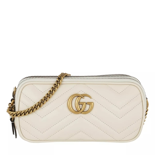 Gucci GG Marmont Mini Chain Bag Leather White Crossbody Bag