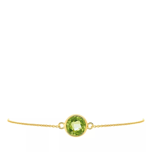 Indygo Chance Bracelet Green Peridot Yellow Gold Bracelet