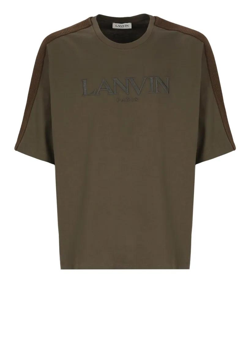 Lanvin - Green Cotton T-Shirt With Logo - Größe S - grün