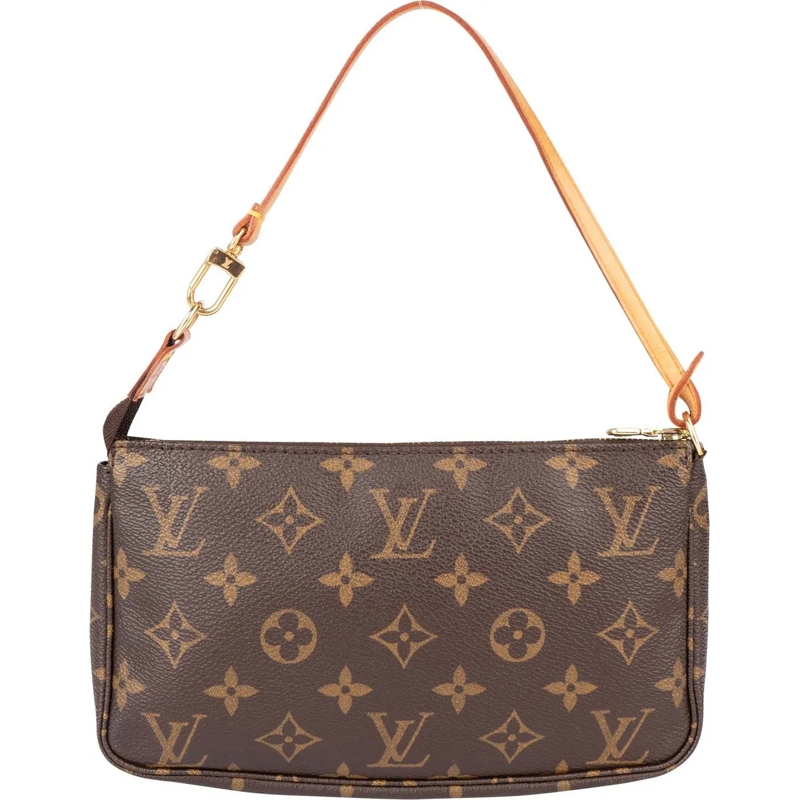 Louis Vuitton Schultertasche Louis Vuitton Canvas Monogram Pochette Accessoire  braun
